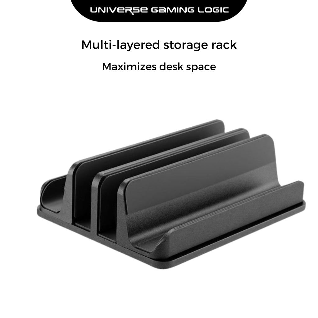 UGL Aluminum Vertical Laptop Stand – 2-in-1 Adjustable Dock