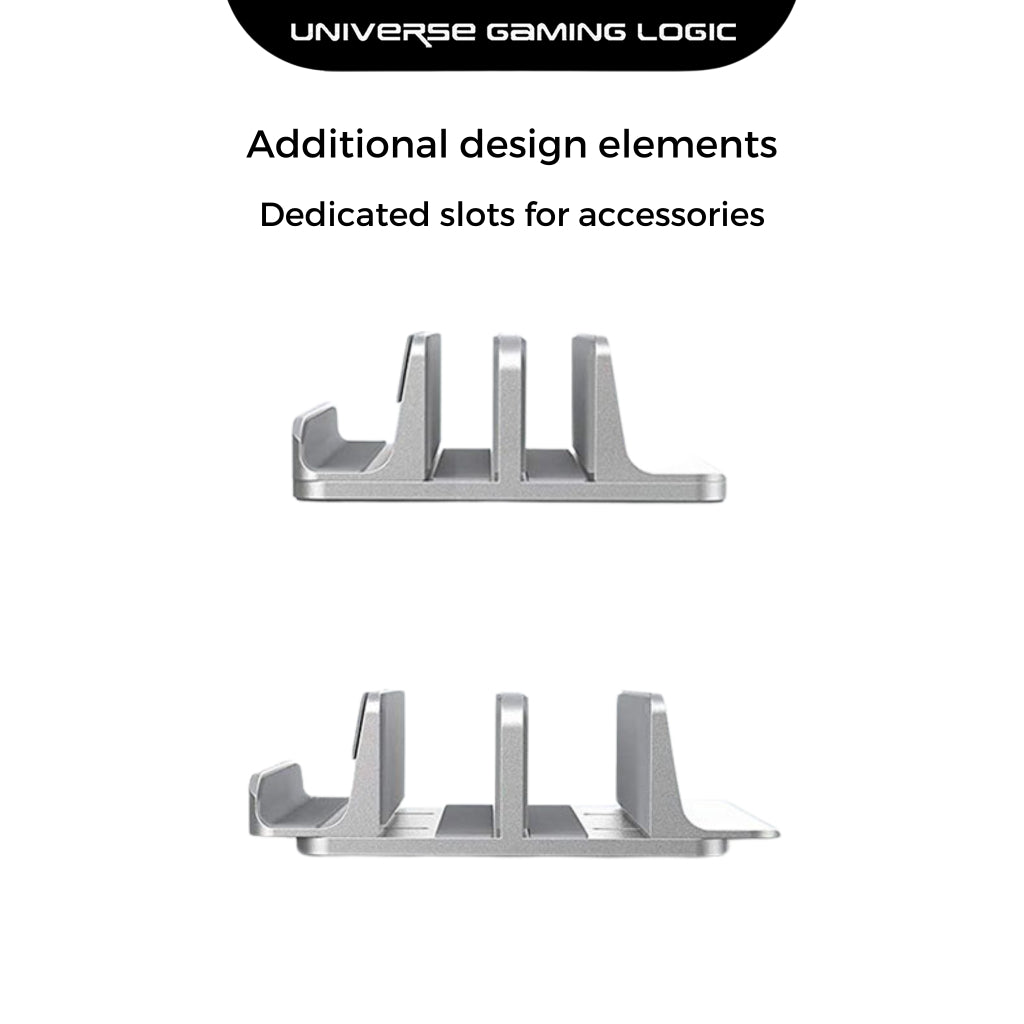 UGL Aluminum Vertical Laptop Stand – 2-in-1 Adjustable Dock