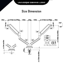 Load image into Gallery viewer, UGL Dual Monitor Arm
