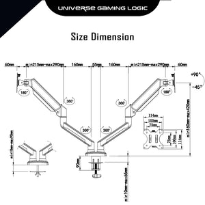 UGL Dual Monitor Arm